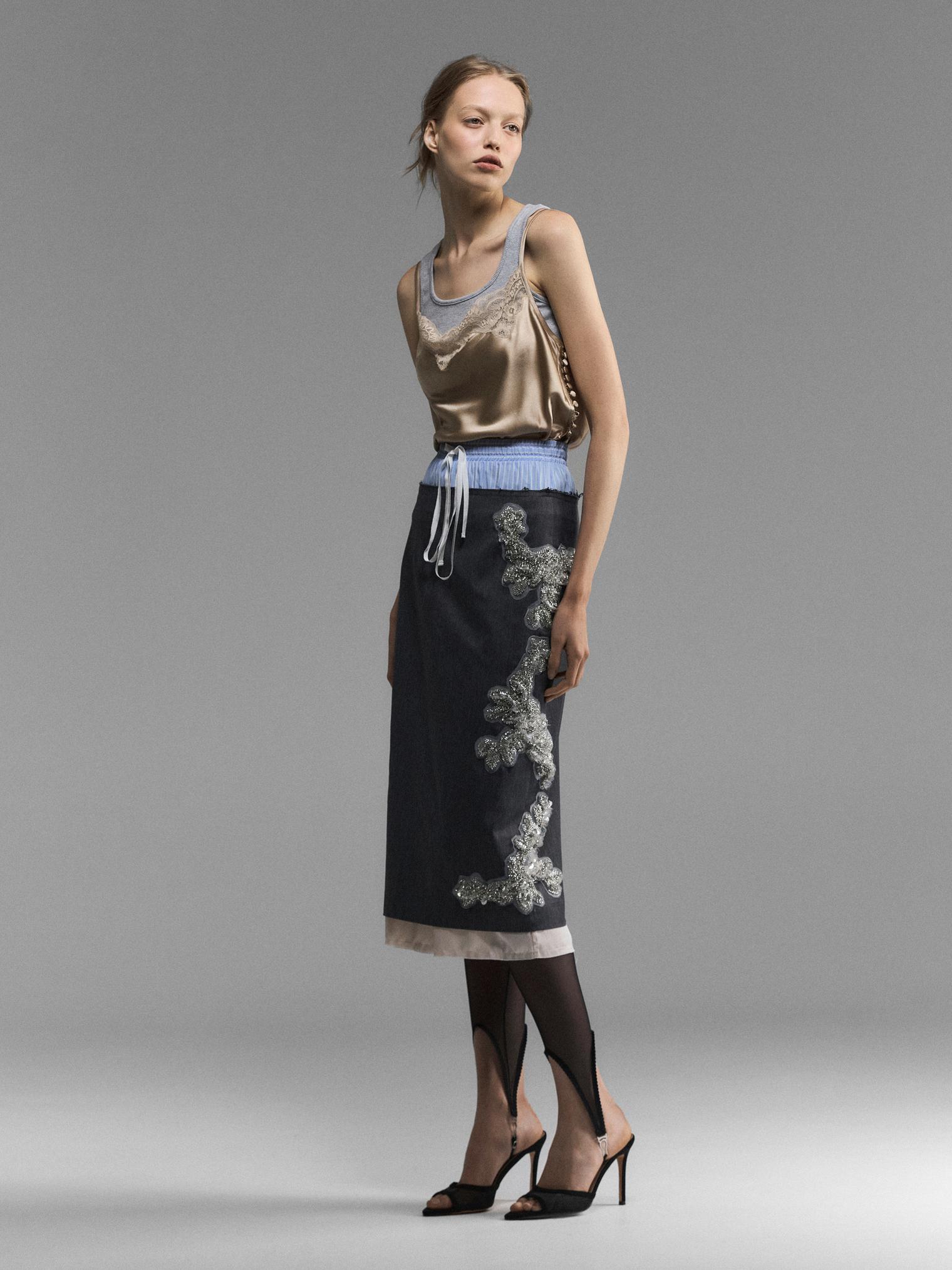 Юбка Beaded woolen